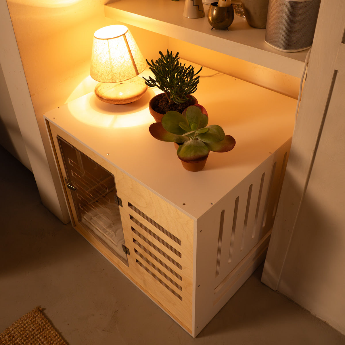 Luxury Dog Crate 'Lodge White'