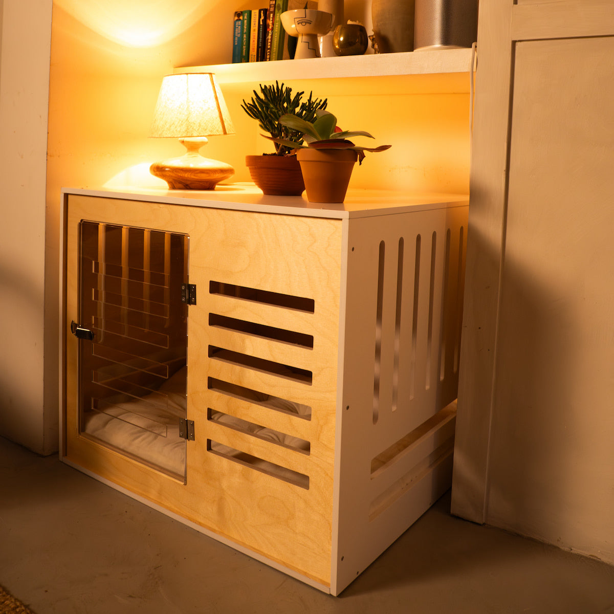 Luxury Dog Crate 'Lodge White'
