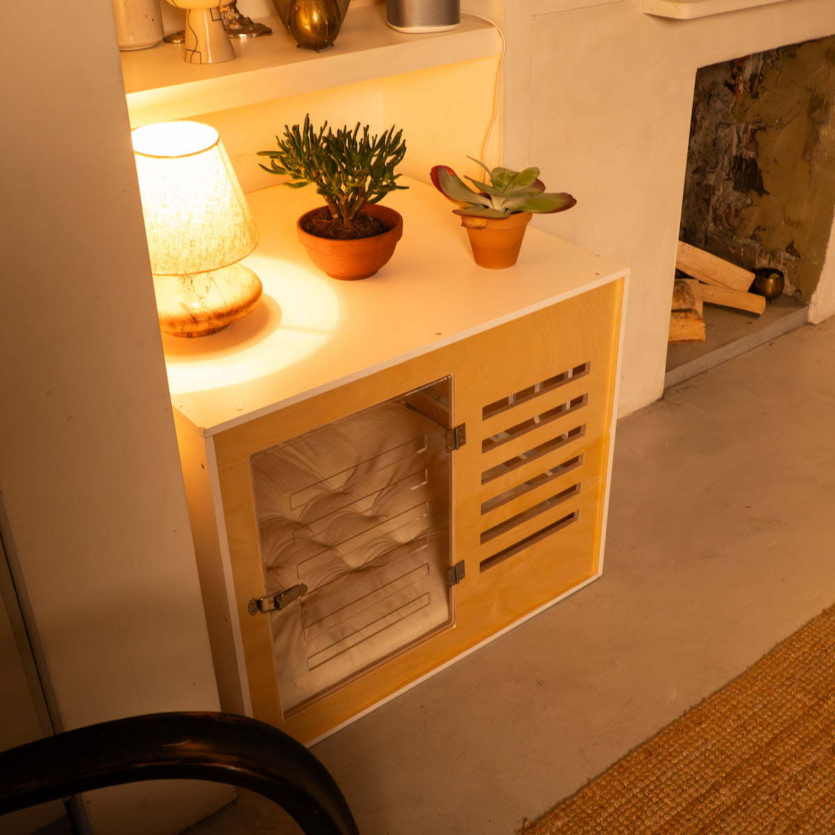 Luxury Dog Crate 'Lodge White'