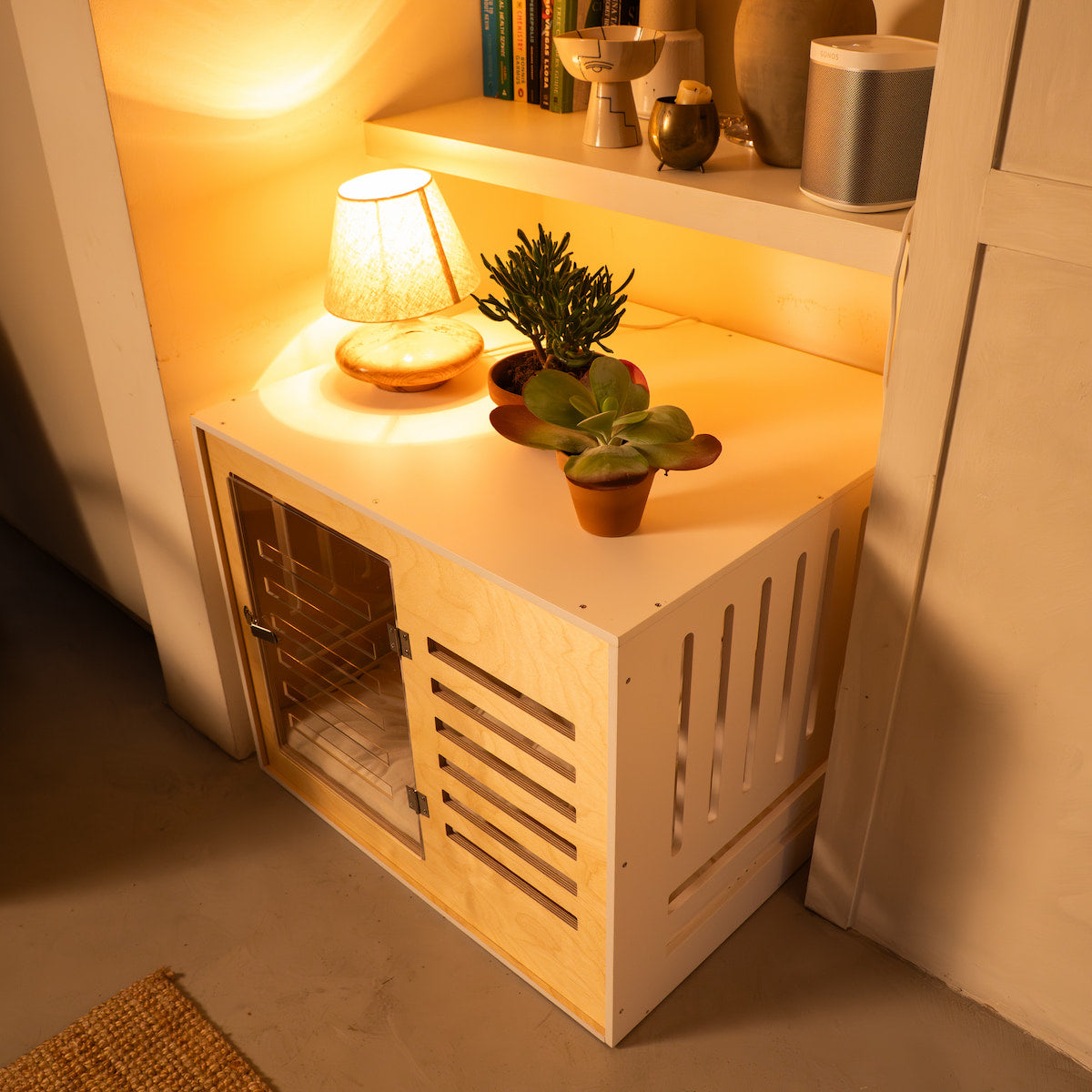 Luxury Dog Crate 'Lodge White'